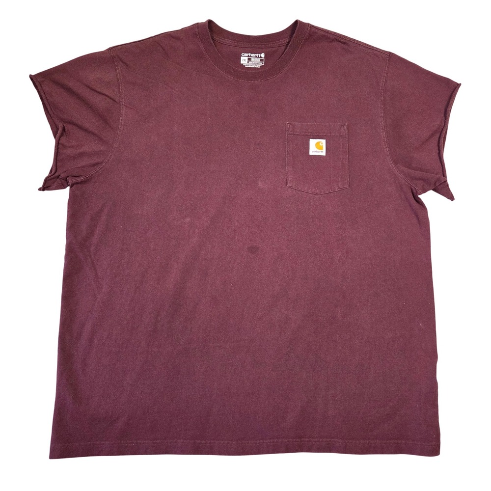 Carhartt Mens Red Heathered Pocket T Shirt Loose Fit 2XL Punk Grunge Workwear
